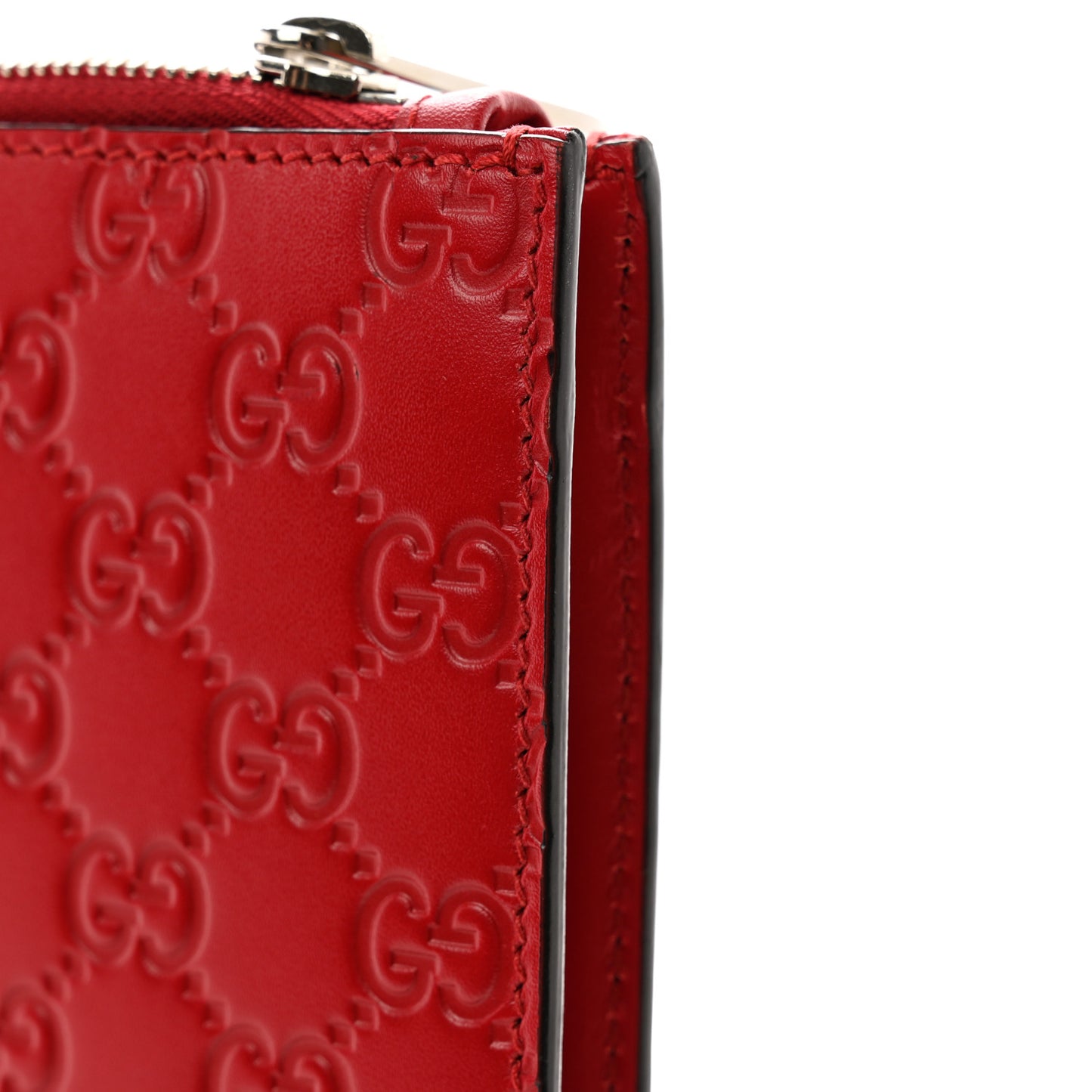 Guccissima Medium Documents Holder Hibiscus Red