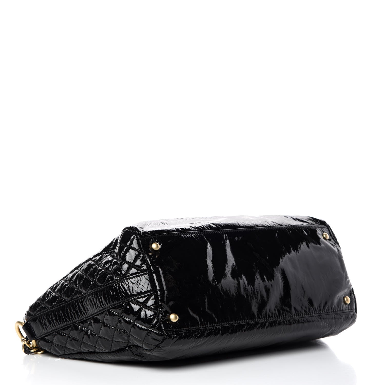 Chanel Vinyl Medium Rock and Chain Bowler Black 4 of 12