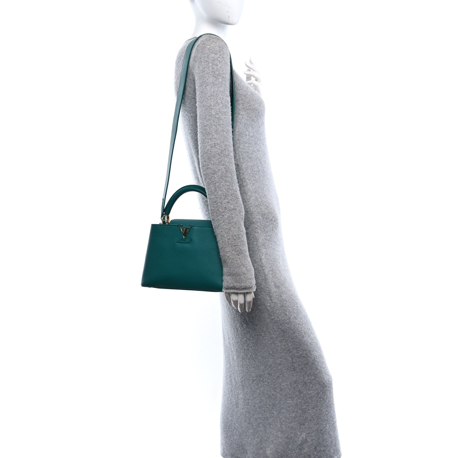Louis Vuitton Taurillon Capucines BB Emerald 2 of 10