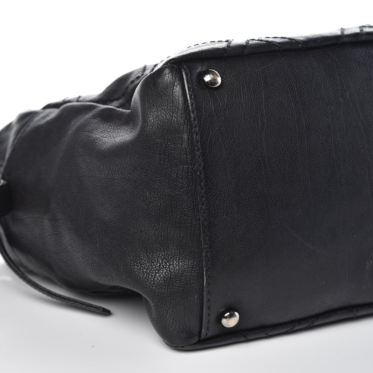 Calfskin Large Diamond Stitch Tote Black