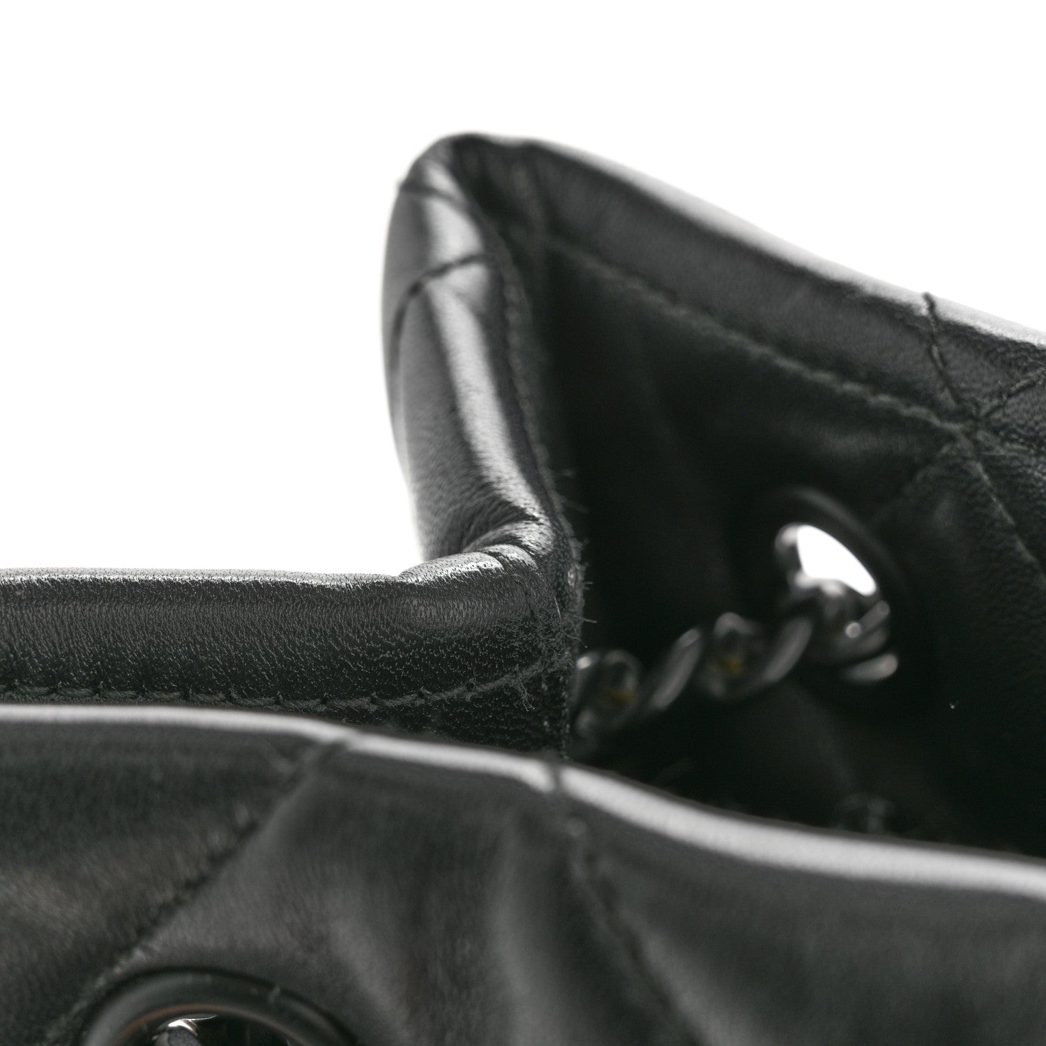 Prada Nappa Quilted Monochrome Chain Tote Bag Black 12 of 13