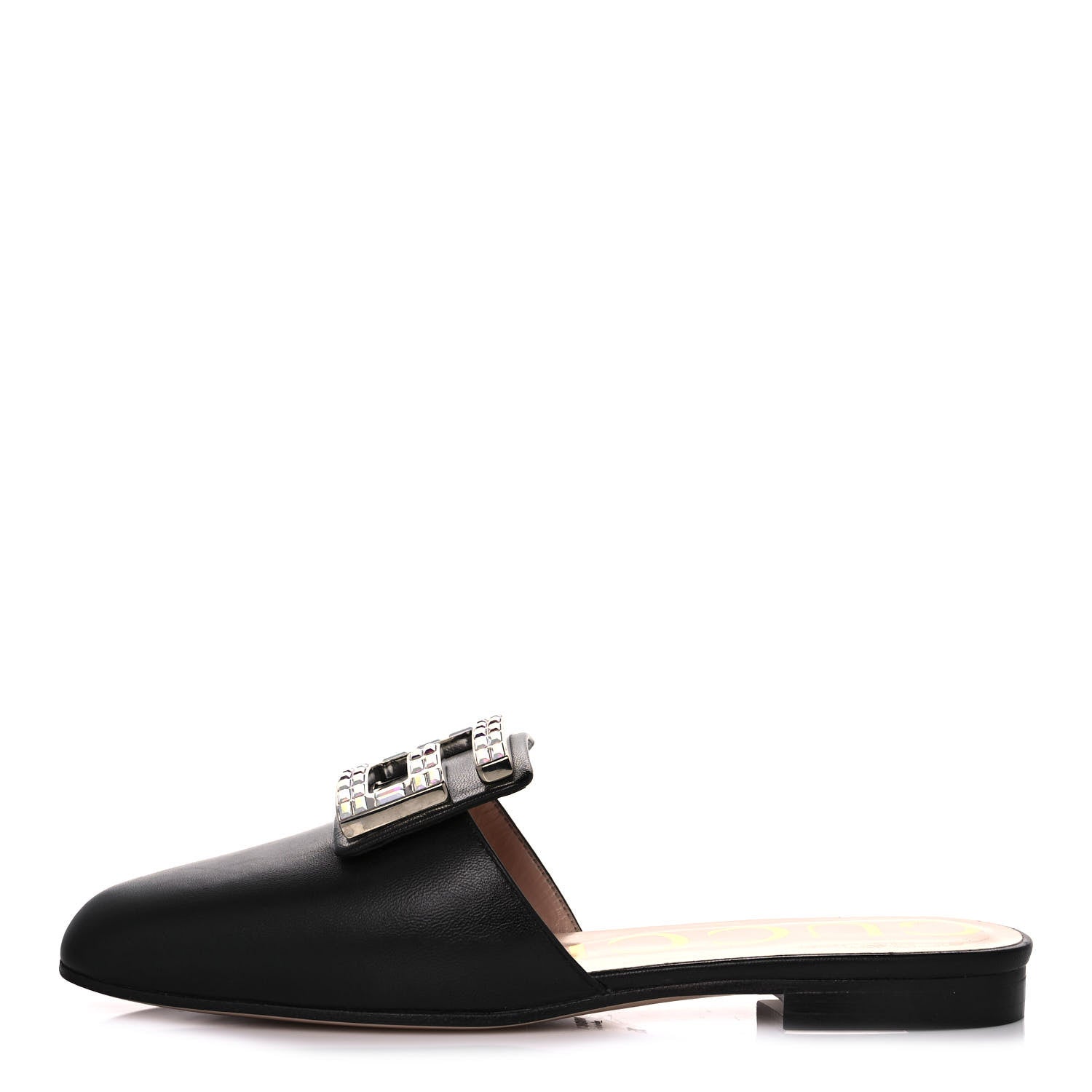 Gucci Malaga Kid Crystal Square G Madelyn Mules 35 Black 1 of 10