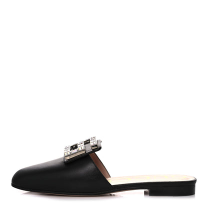 Gucci Malaga Kid Crystal Square G Madelyn Mules 35 Black 1 of 10