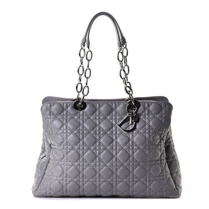 Christian Dior Lambskin Cannage Large Dior Soft Shopping Tote Grey 1 of 5