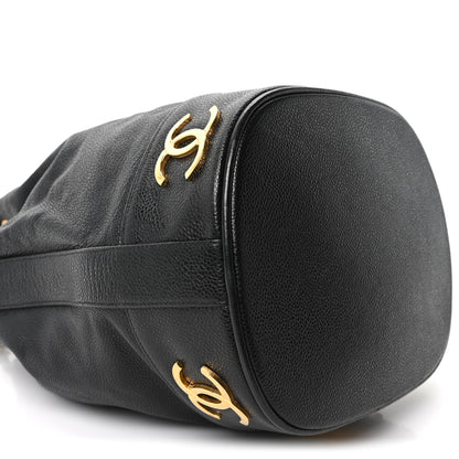 Chanel Caviar CC Drawstring Shoulder Bag Black 10 of 11
