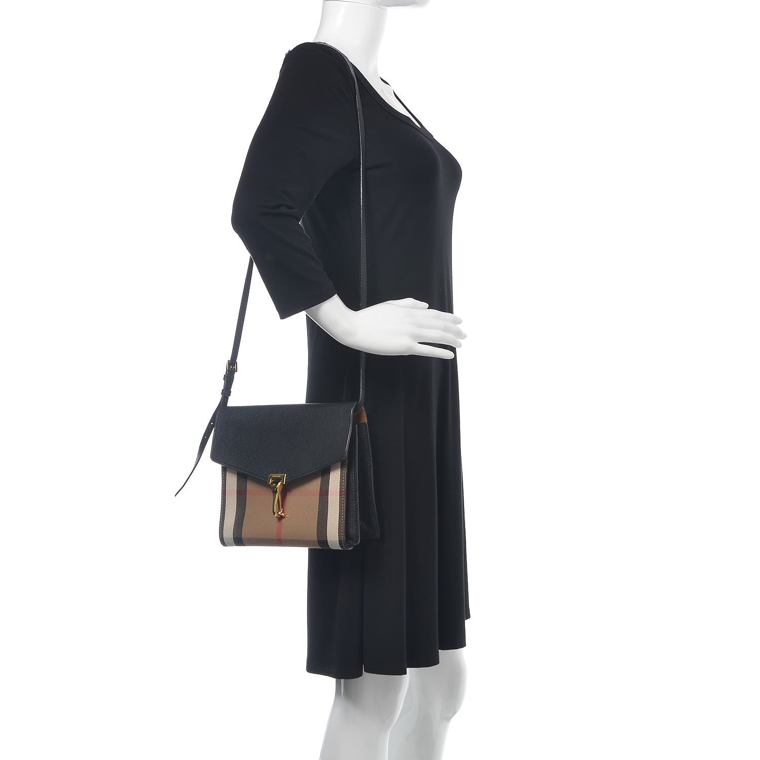 Burberry Derby Calfskin House Check Small Macken Crossbody Bag Ink Blue 2 of 8