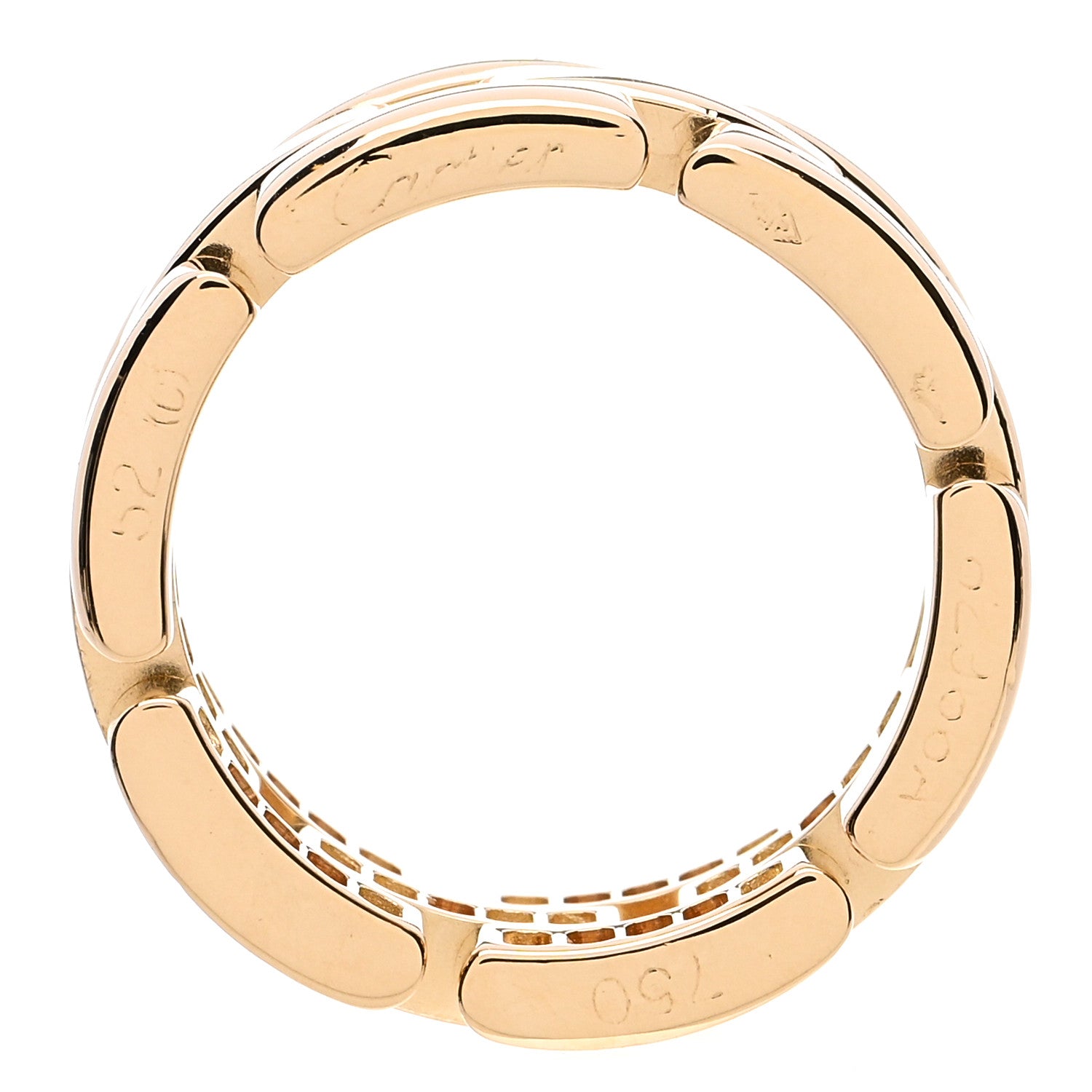 Cartier 18K Yellow Gold Diamond Maillon Panthere 3 Half Rows Paved Ring 52 6 4 of 4