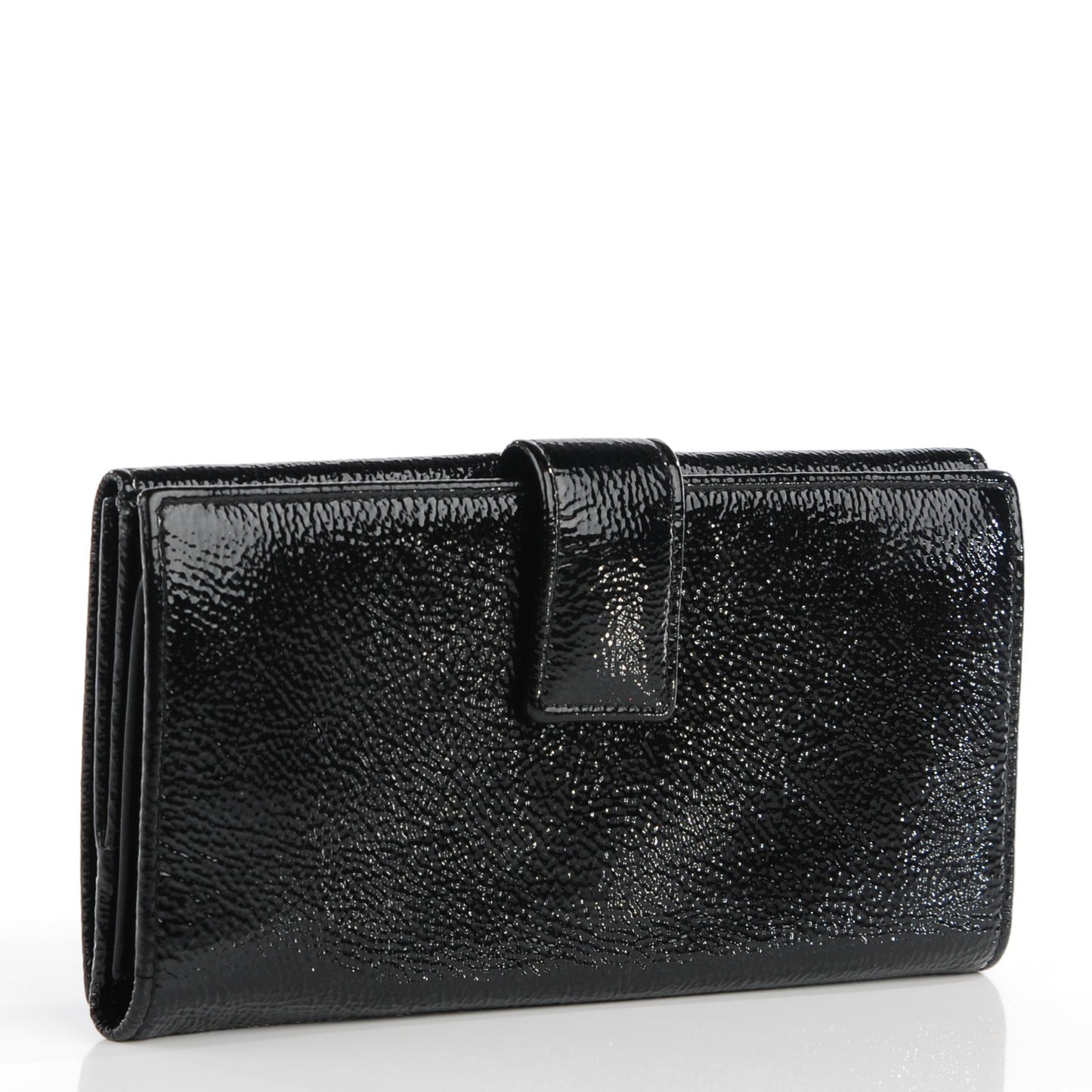Textured Patent Belle de Jour Wallet Black