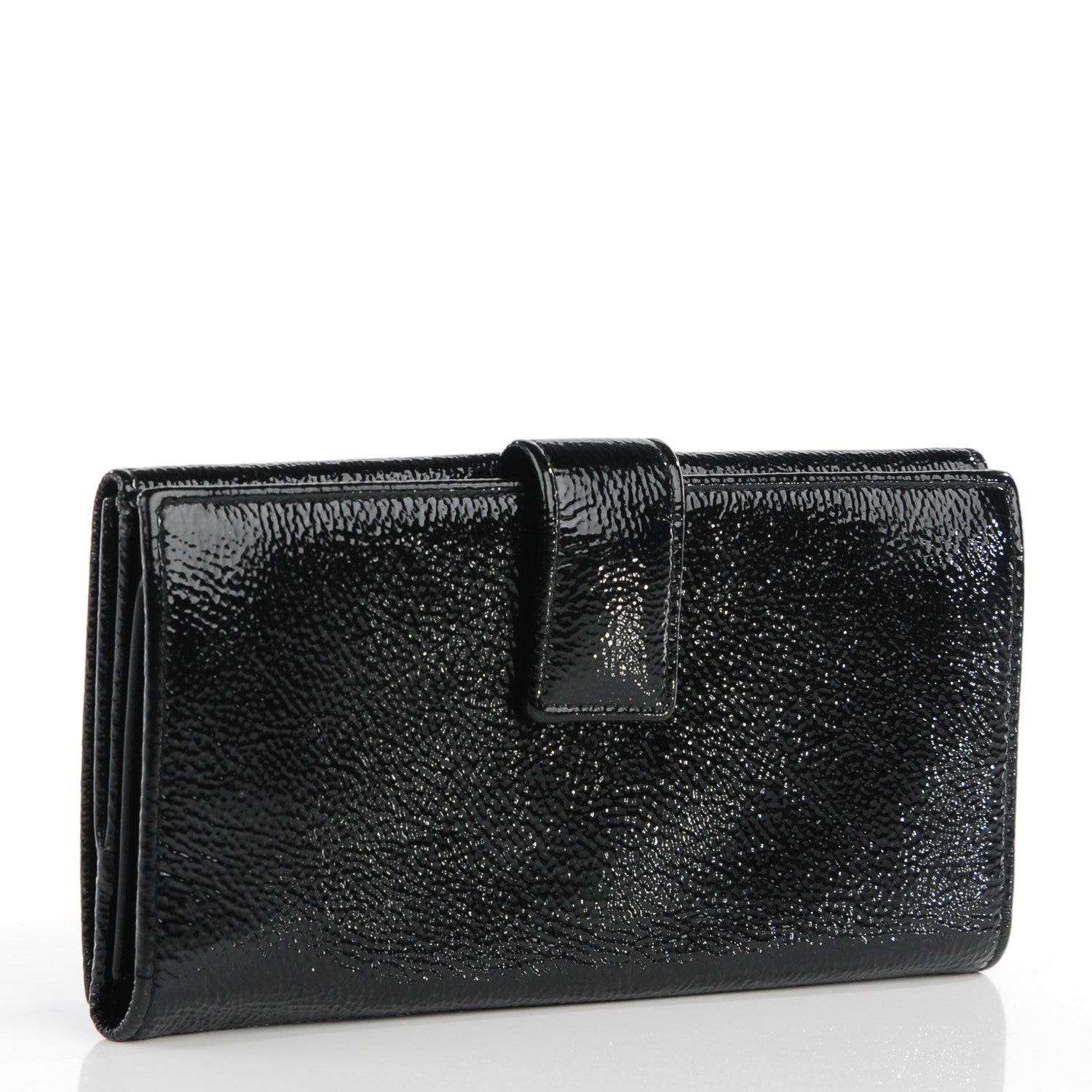 Saint Laurent Textured Patent Belle de Jour Wallet Black 3 of 13