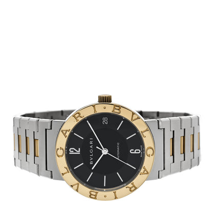 Bulgari Stainless Steel 18K Yellow Gold 33mm Automatic Watch Black 2 of 5
