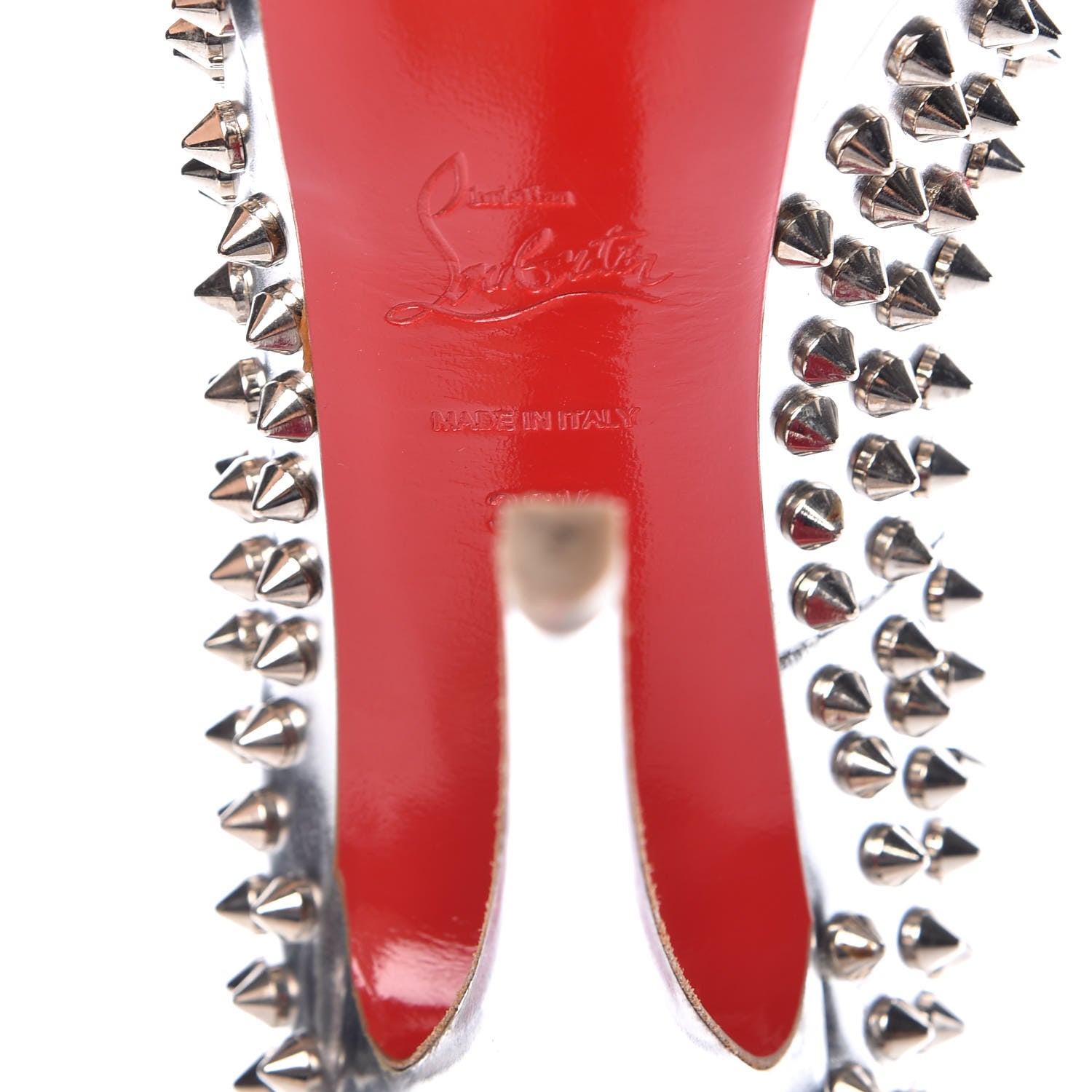 Christian Louboutin Specchio Lady Peep Spikes 150 Pumps 36.5 Silver 8 of 13