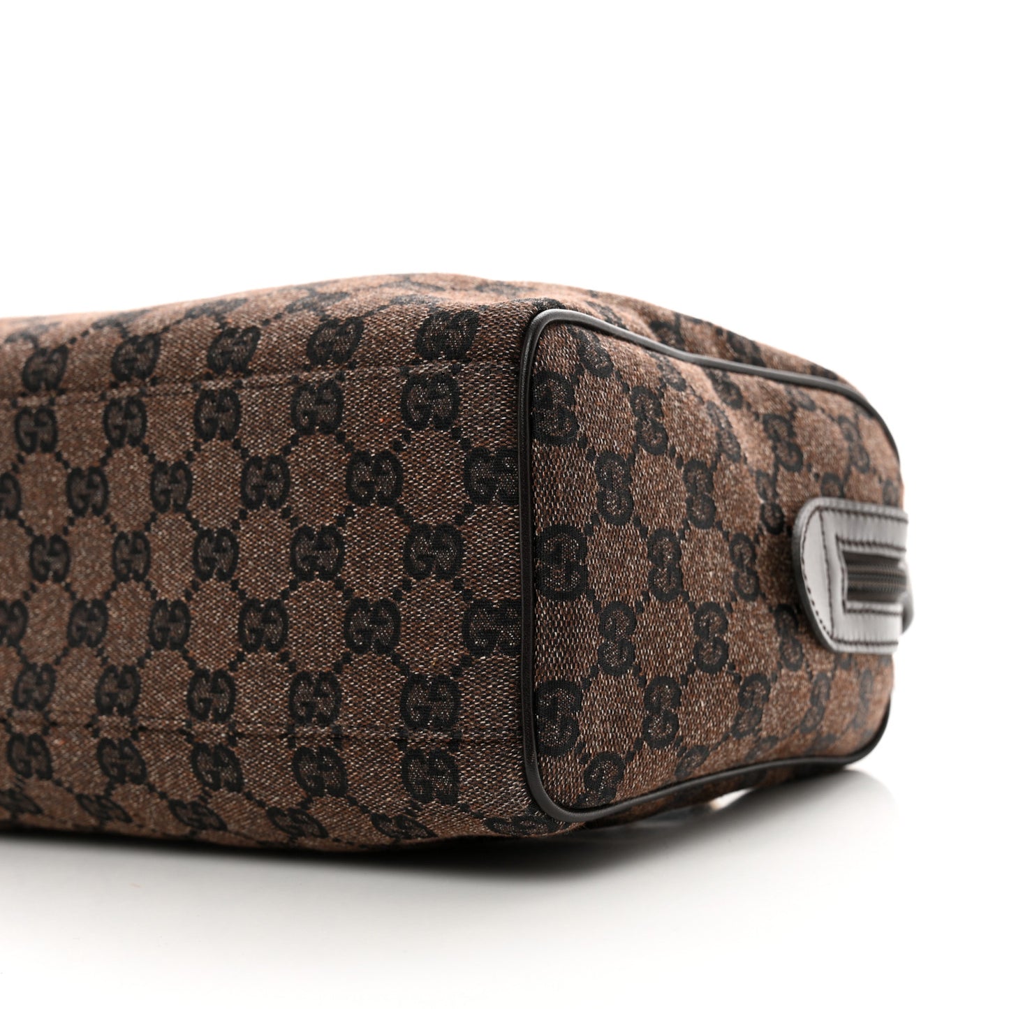 Denim Monogram Small Duffle Bag Dark Brown