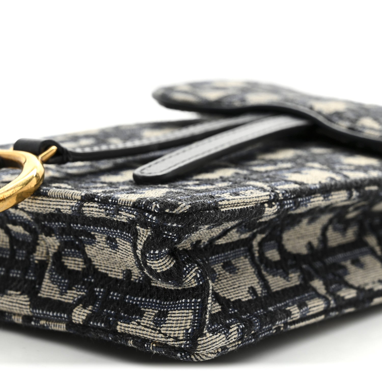 Christian Dior Oblique Vertical Saddle Pouch Blue 9 of 9
