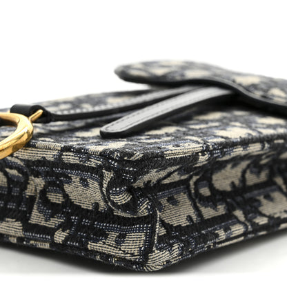 Christian Dior Oblique Vertical Saddle Pouch Blue 9 of 9