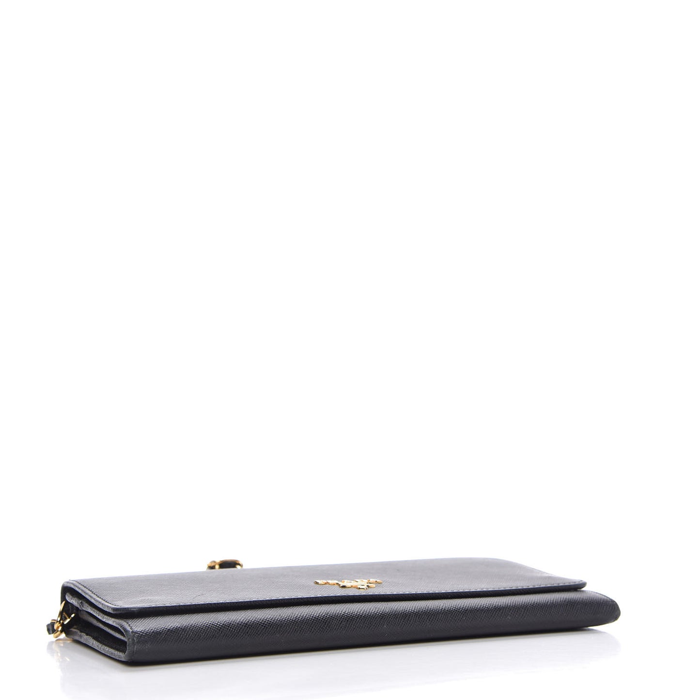 Saffiano Metal Oro Chain Wallet Black