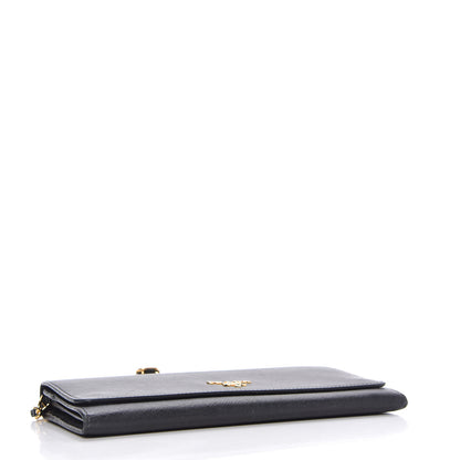 Prada Saffiano Metal Oro Chain Wallet Black 4 of 11