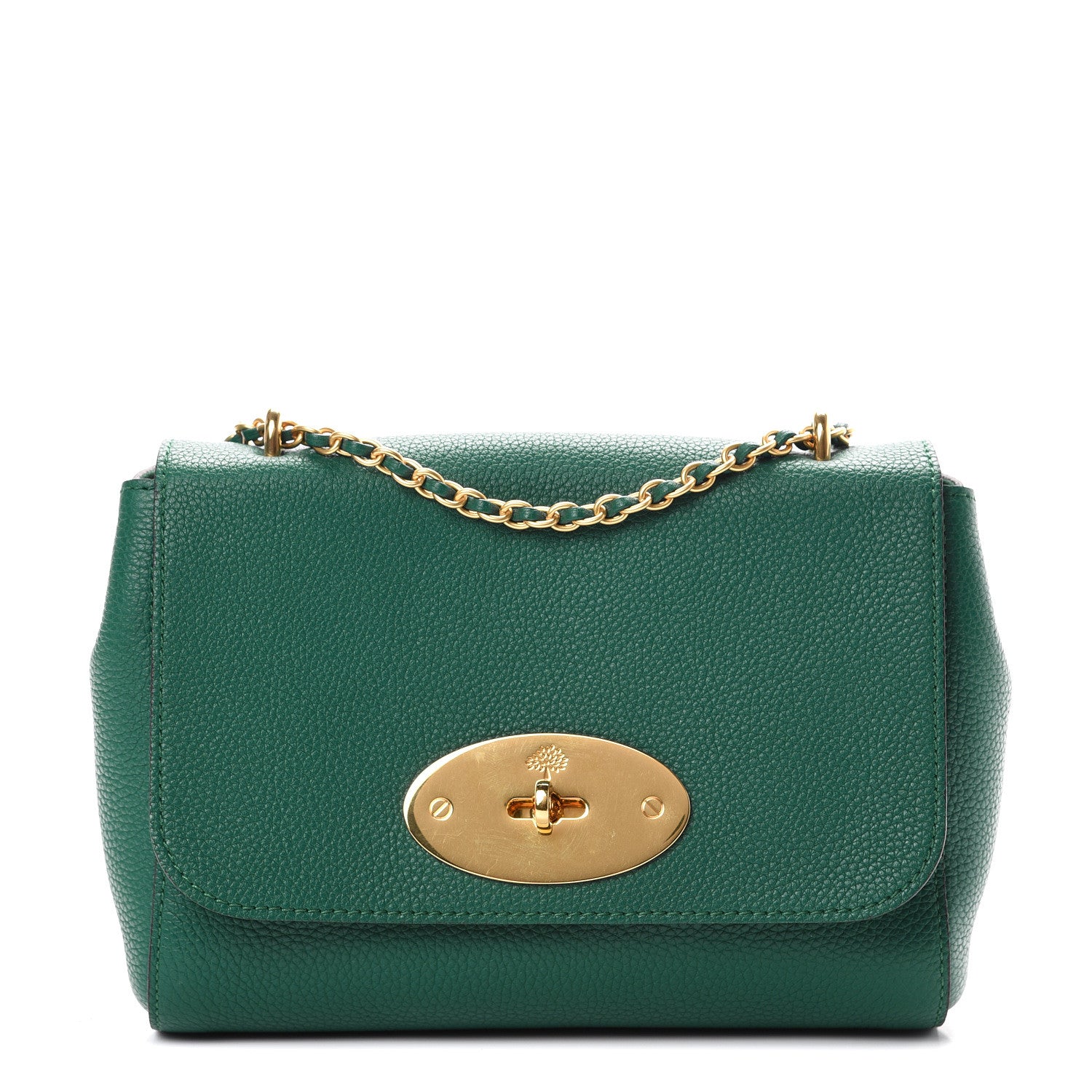 Mulberry Small Classic Grain Calfskin Small Lily Flap Emerald 1 of 11