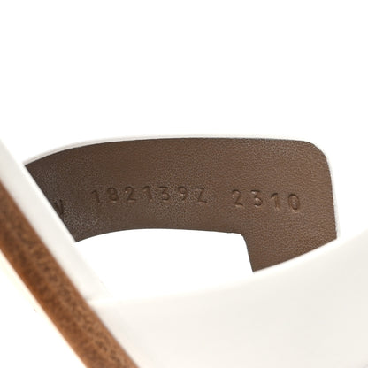 Hermes Calfskin Santorini Sandals 37 White 9 of 10