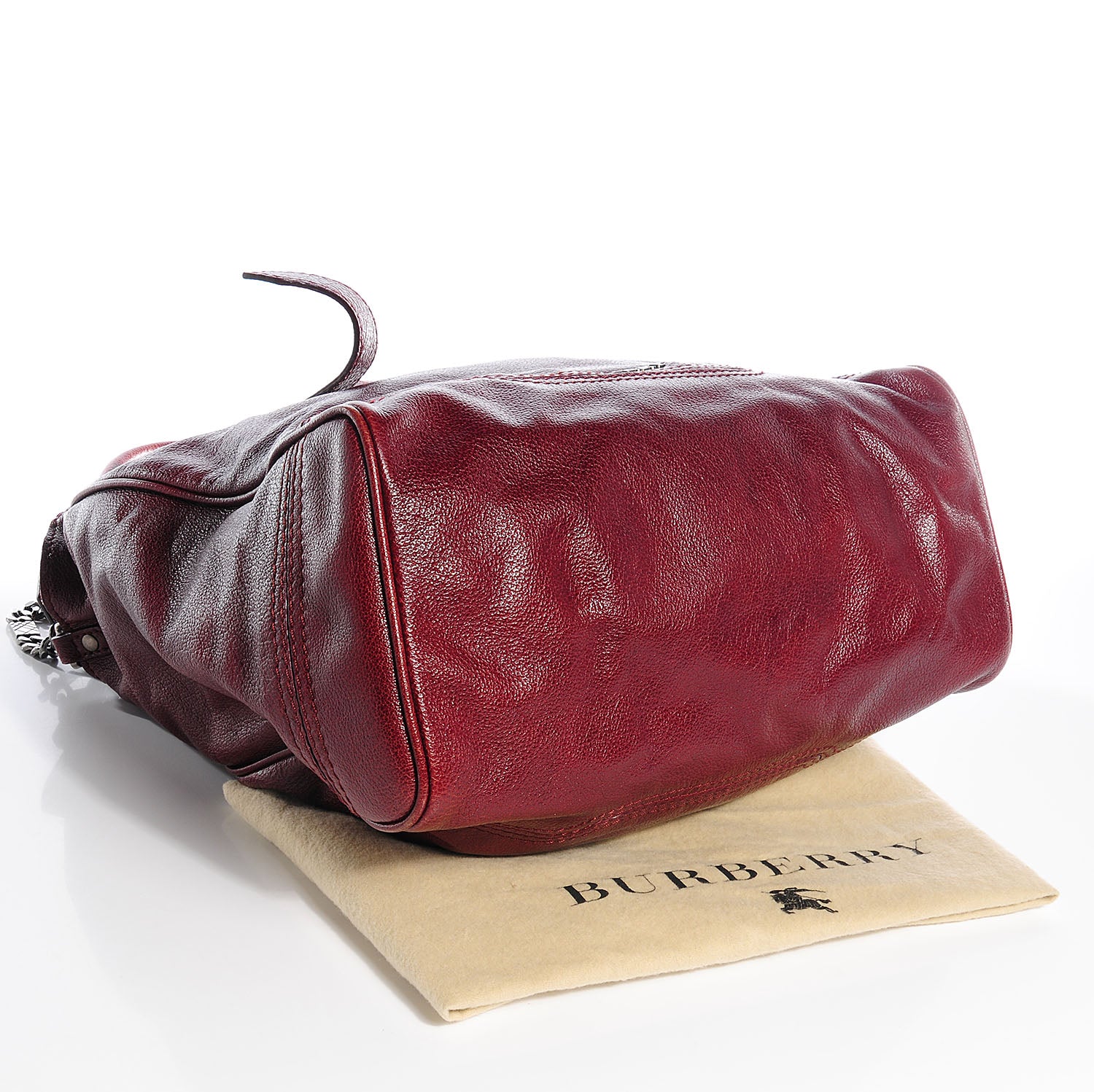 Burberry Grainy Calfskin Chain Tote Red 4 of 10