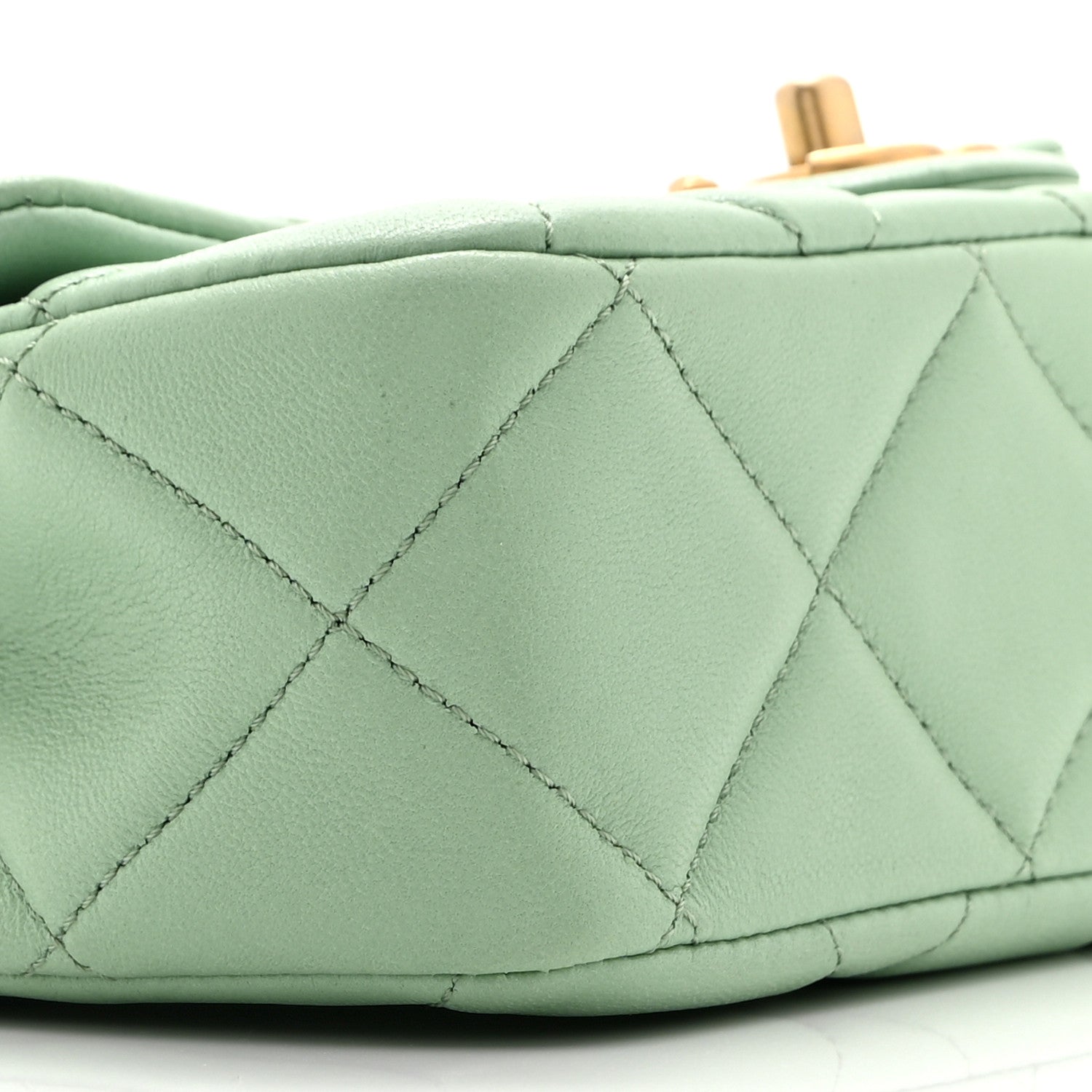 Chanel Lambskin Quilted Pearl Small Flap Light Green 9 of 11