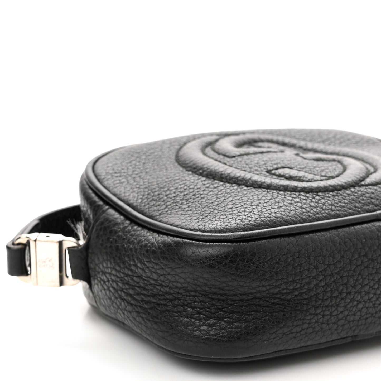 Pebbled Calfskin Children's Mini Soho Disco Messenger Bag Black
