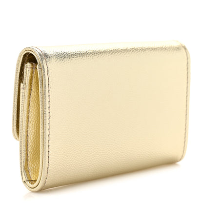 Chanel Metallic Caviar Quilted CC Flap Card Holder Gold 3 of 8