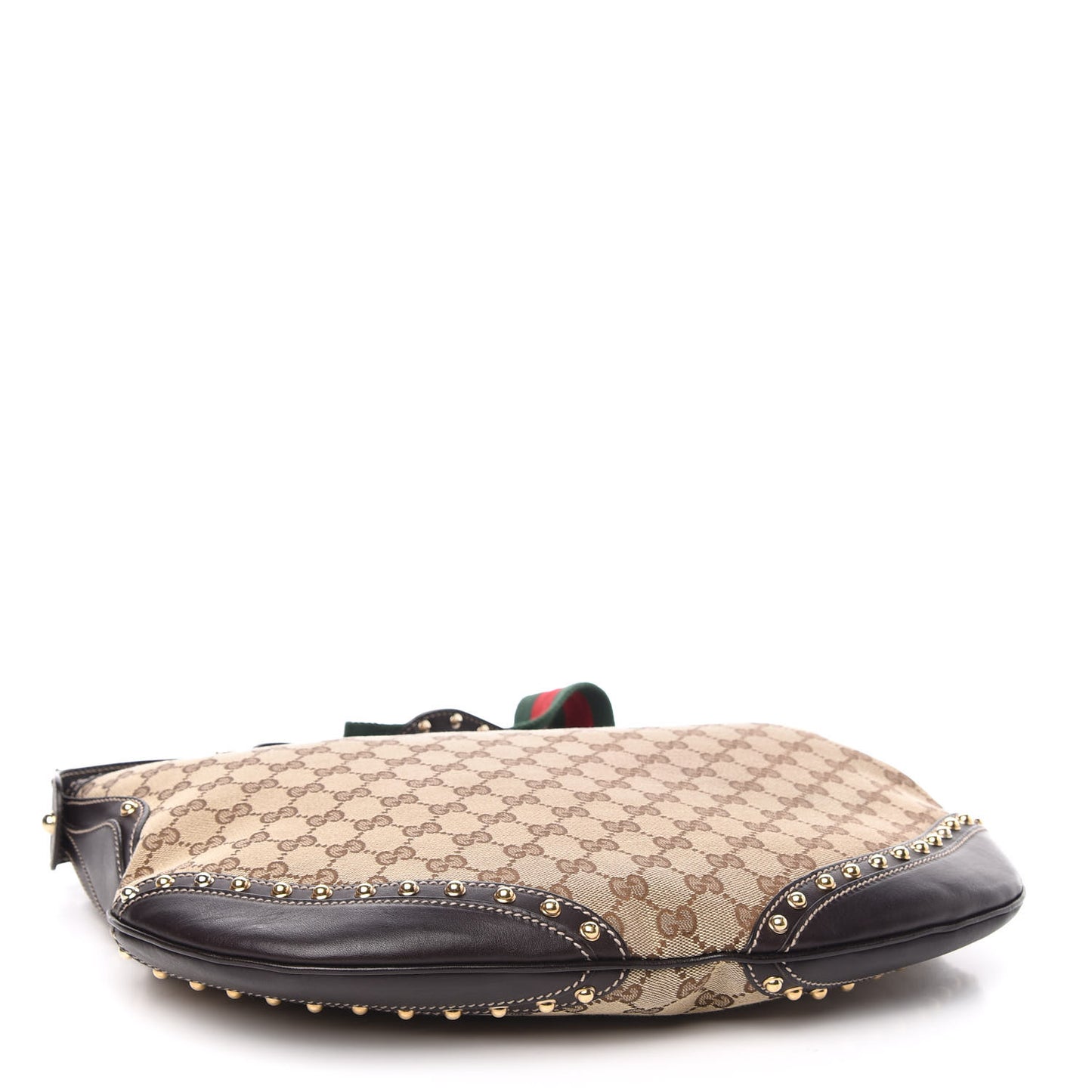Monogram Web Studded Pelham Shoulder Bag Dark Brown