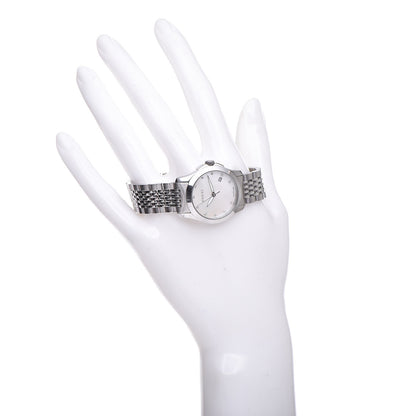 Gucci Stainless Steel Diamond Mother of Pearl 27mm G-Timeless Quartz Watch 2 of 6