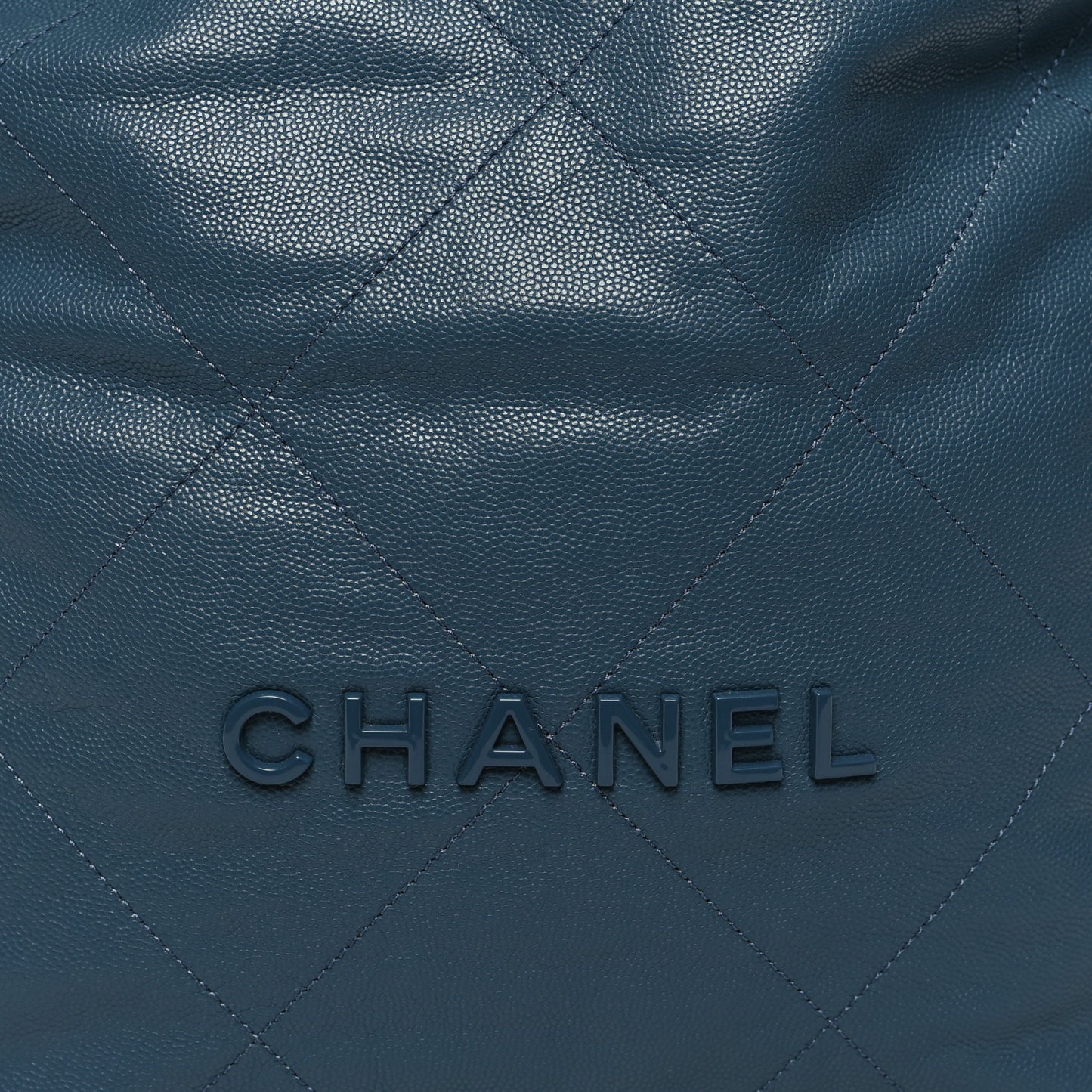 Shiny Caviar Quilted Small Chanel 22 Blue