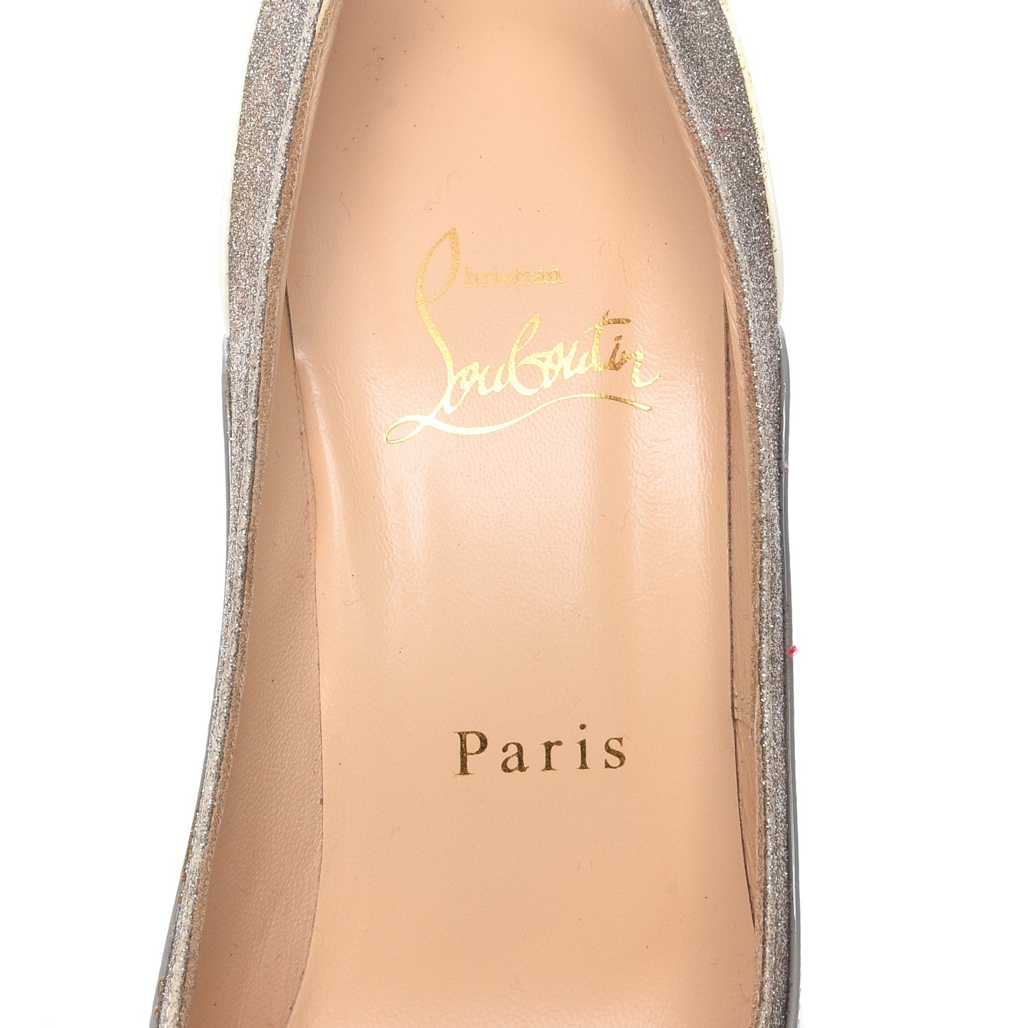Christian Louboutin Glitter Patent Tucsick 100 Pumps 36 Grey 7 of 7