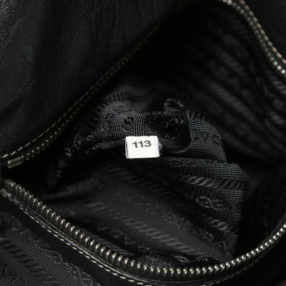 Prada Tessuto Nylon Vitello Foldover Pushlock Satchel Black 7 of 13