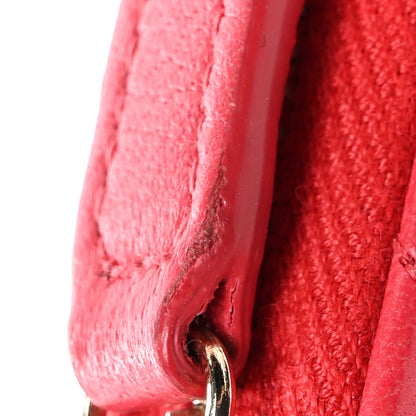 Chanel Lambskin Quilted Zip Around Coin Purse Wallet Light Red 8 of 9