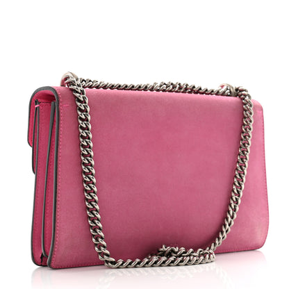 Gucci Suede Vitello Velvet Small Dionysus Shoulder Bag Pink Tropical Flower 3 of 17