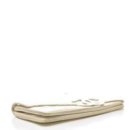Chanel Patent Square Stitched CC Flap Clutch White 4 of 21