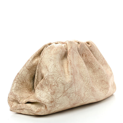 Bottega Veneta Crackled Calfskin The Pouch Oversized Clutch Zabaione 3 of 9