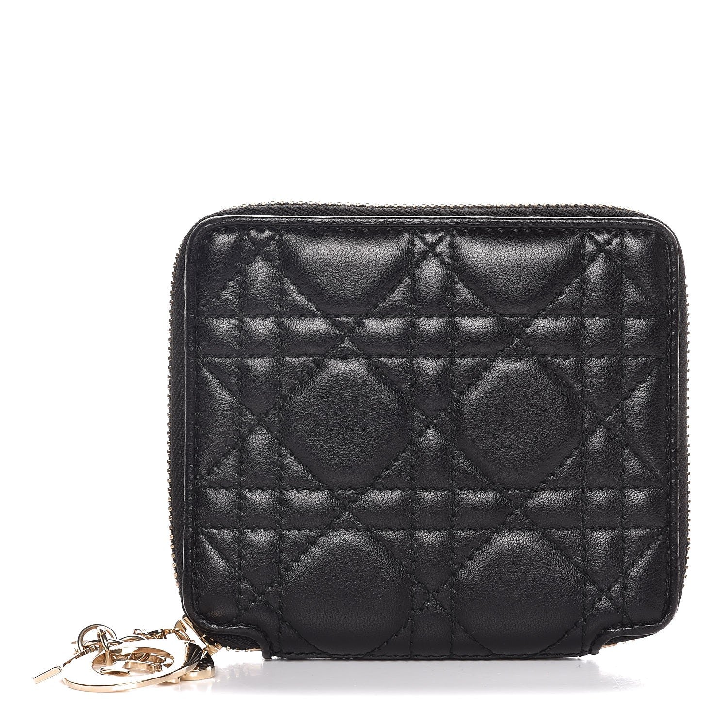 Christian Dior Lambskin Cannage Lady Dior Medium Wallet Black 1 of 6
