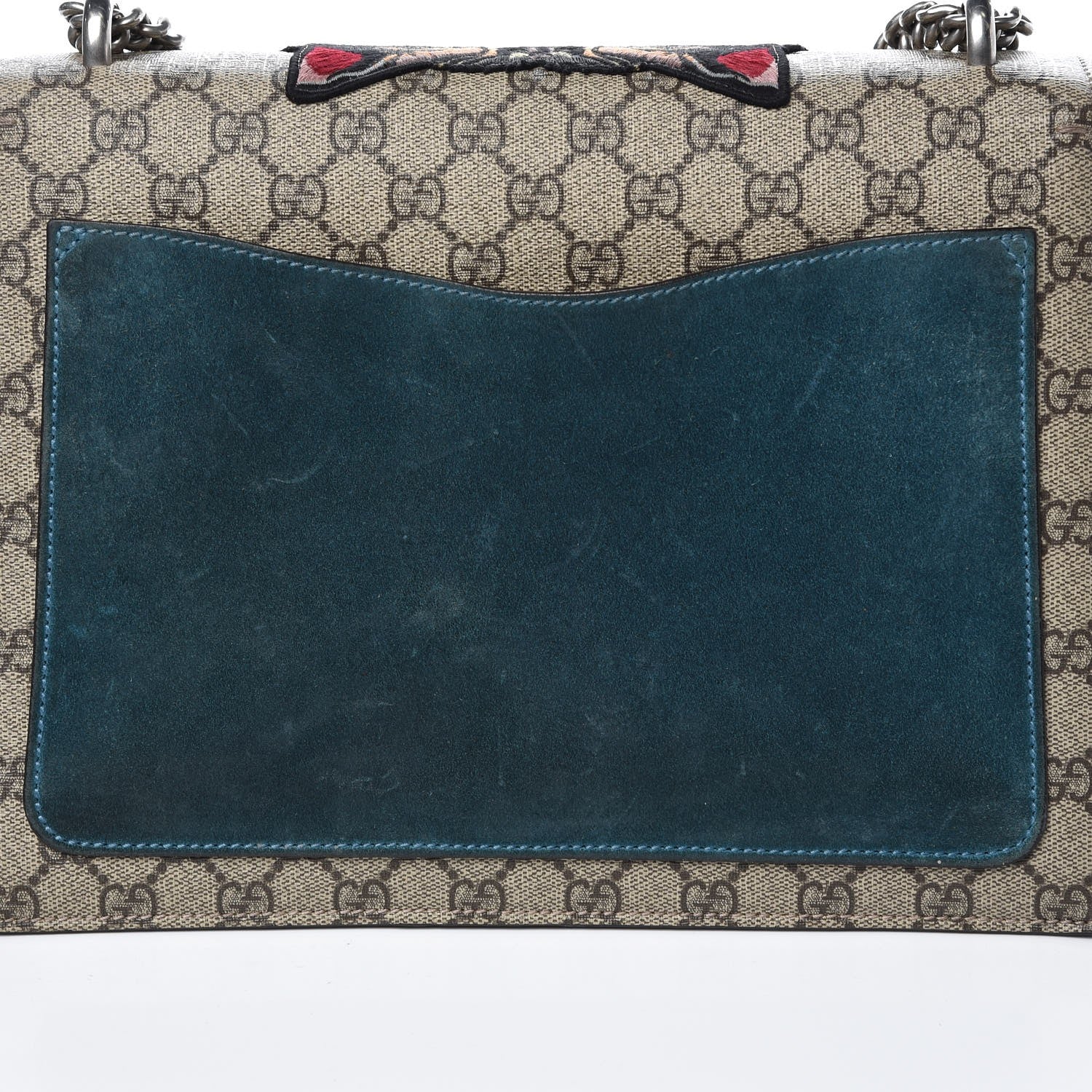 Gucci GG Supreme Monogram Angry Cat Embroidered Medium Dionysus Shoulder Bag Beige Ultramarine 7 of 15