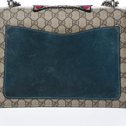 Gucci GG Supreme Monogram Angry Cat Embroidered Medium Dionysus Shoulder Bag Beige Ultramarine 7 of 15