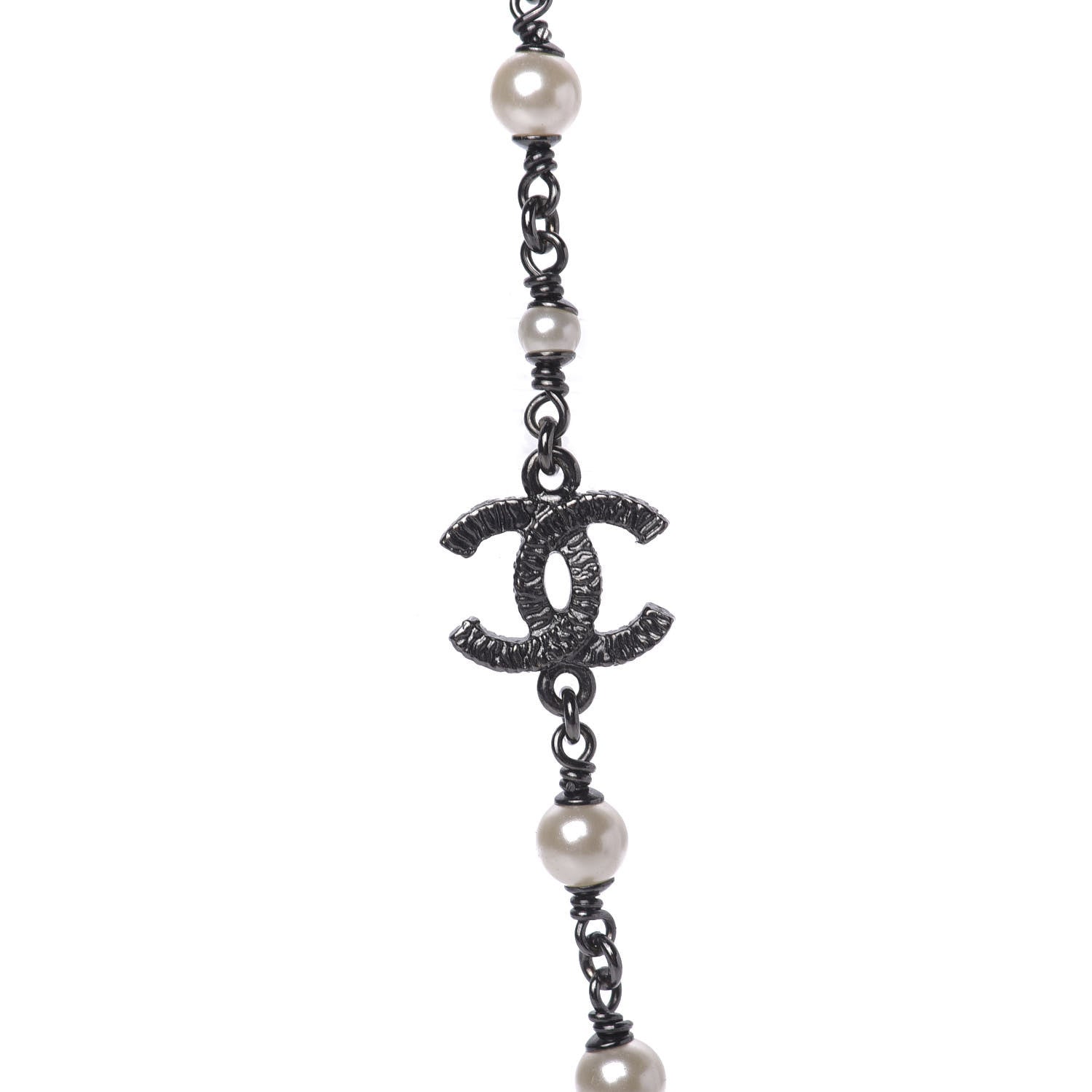 Chanel Ruthenium Pearl CC Long Necklace 5 of 8
