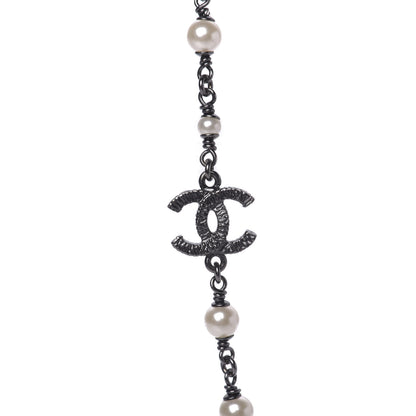 Chanel Ruthenium Pearl CC Long Necklace 5 of 8