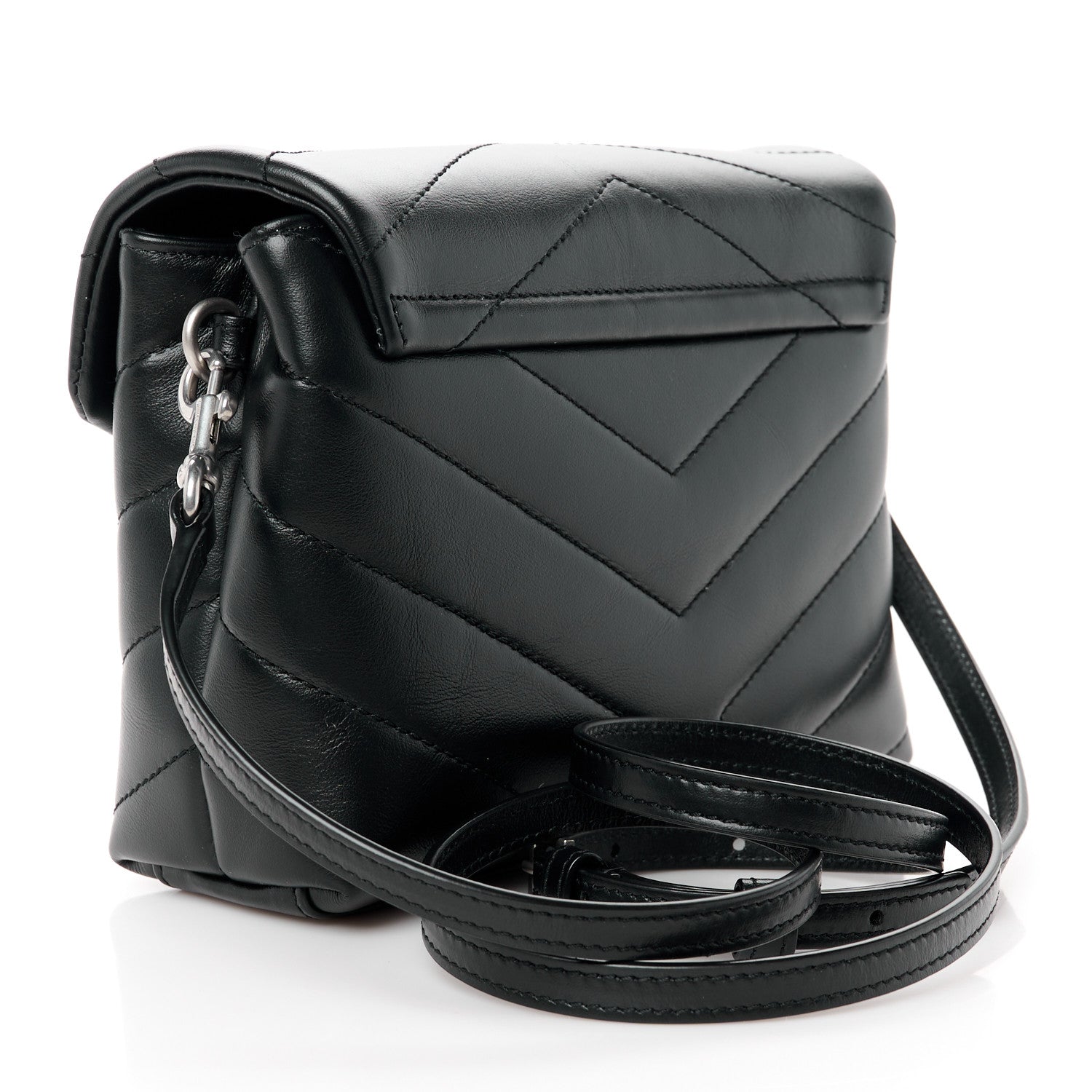 Saint Laurent Calfskin Y Quilted Monogram Toy Loulou Crossbody Bag Black 3 of 11