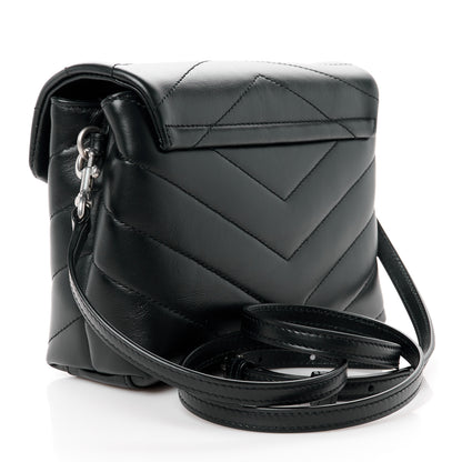 Saint Laurent Calfskin Y Quilted Monogram Toy Loulou Crossbody Bag Black 3 of 11