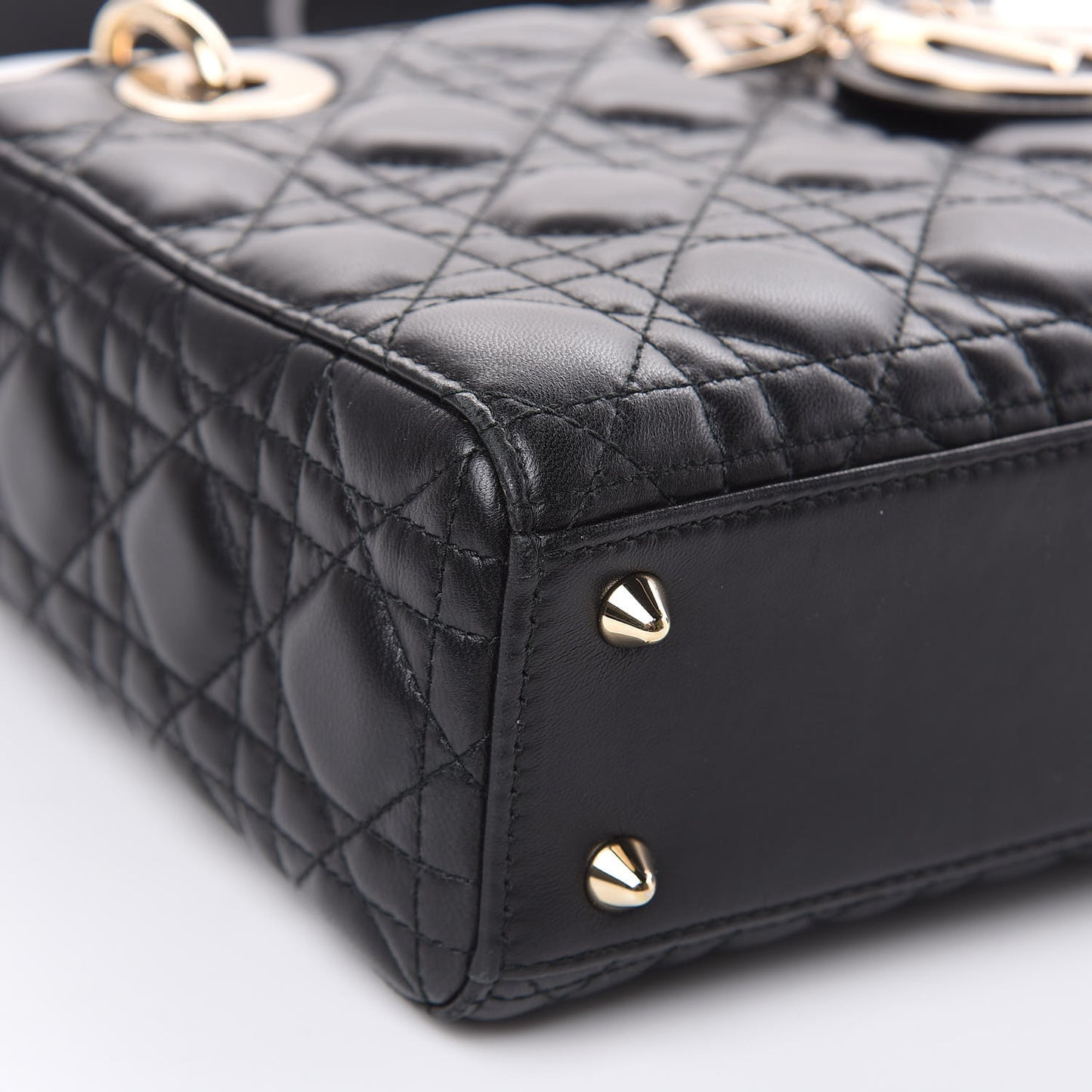 Lambskin Cannage Small Lucky Badges My Lady Dior Black
