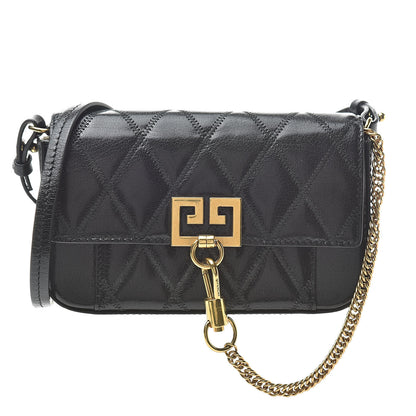 Givenchy Goatskin Quilted GV3 Mini Pocket Convertible Bag Black 1 of 10