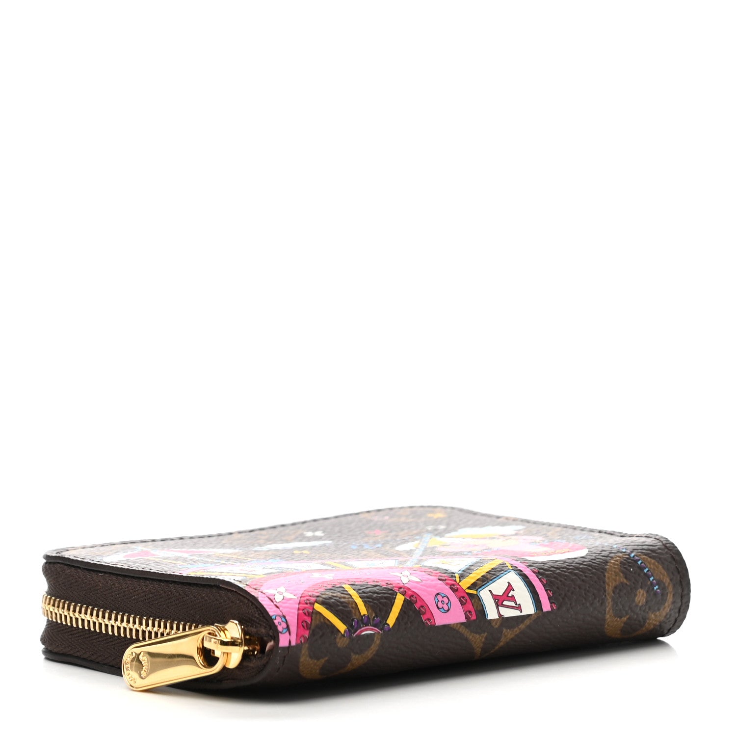 Louis Vuitton Monogram 2020 Christmas Animation Big Wheel Zippy Coin Purse Rose Ballerine 4 of 8