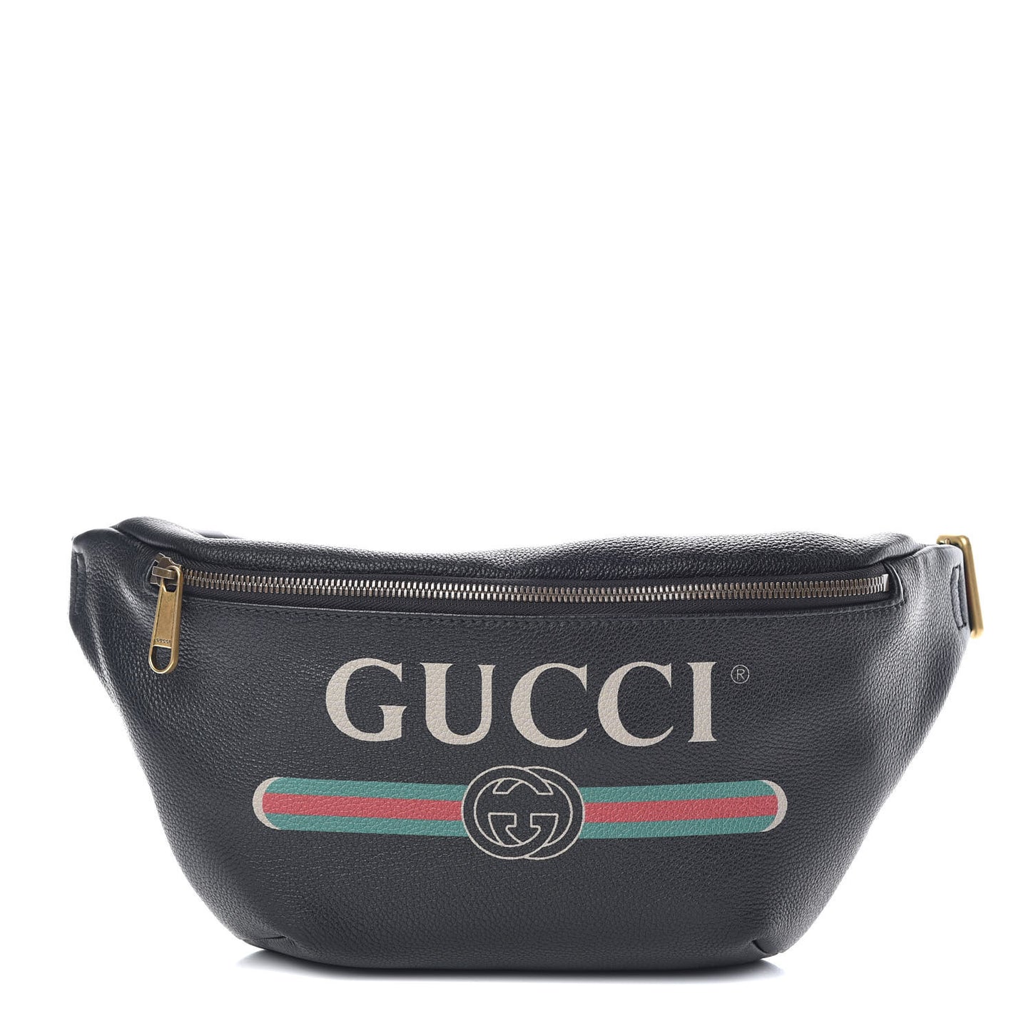 Grained Calfskin Logo Belt Bag Black