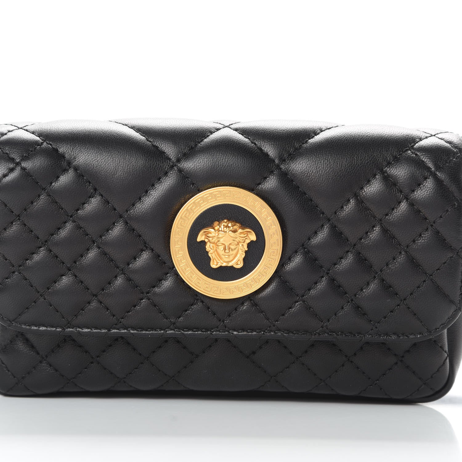 Versace Nappa Barocco Quilted Vanitas Medea Belt Bag Black 7 of 13