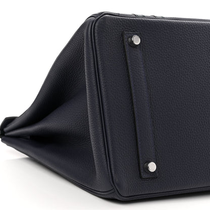 Hermes Togo Swift Officier Birkin 35 Bleu Nuit Vert Cypress 9 of 11