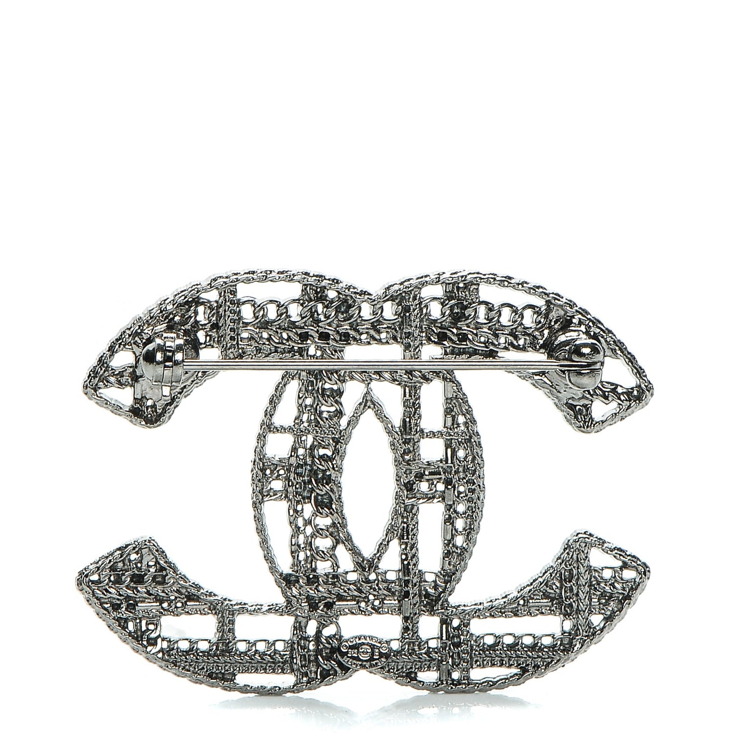 Ruthenium Chain CC Brooch
