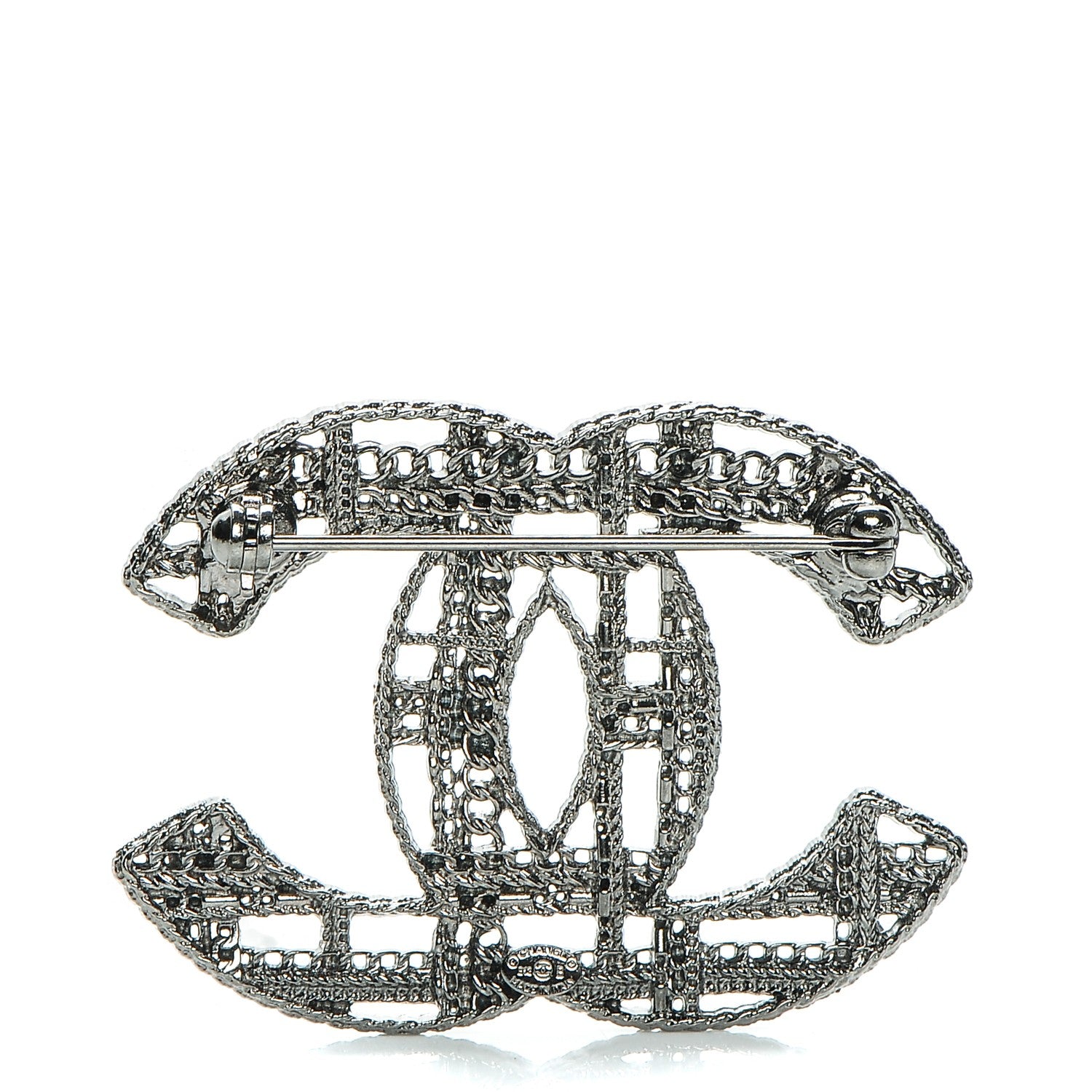 Chanel Ruthenium Chain CC Brooch 3 of 5